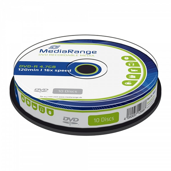 MediaRange DVD-R 120 4.7GB 16x Cake Box x 10 (MR452)