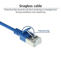 ACT slimline patch cable LSZH U/FTP CAT6a blue 0.5m DC7600