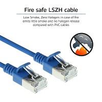 ACT slimline patch cable LSZH U/FTP CAT6a blue 0.5m DC7600