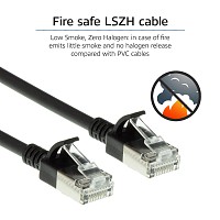 ACT slimline patch cable LSZH U/FTP CAT6a black 3m DC7903