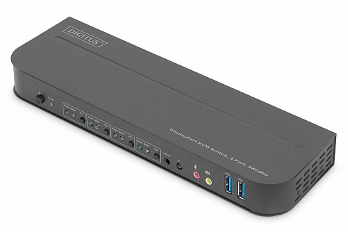 Digitus KVM Switch, 4-Port, 4K60Hz, 4 x DP in, 1 x DP/HDMI out DS-12890