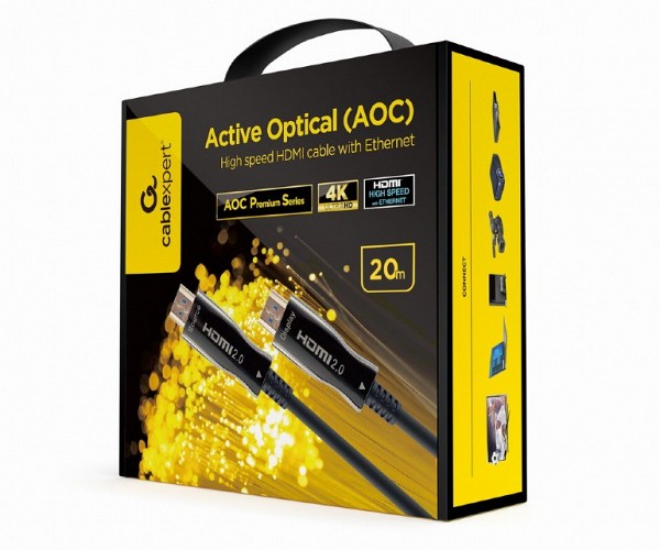 Cablexpert Active Optical (AOC) High speed HDMI cable with Ethernet AOC Premium Series 20m CCBP-HDMI-AOC-20M-02