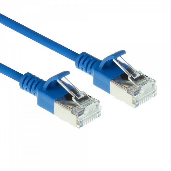 ACT slimline patch cable LSZH U/FTP CAT6a blue 0.5m DC7600