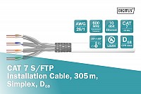 Digitus SFTP 305m Cat7 Μονόκλωνη LSOH (600MHz) DK-1743-VH-305-MF-W