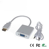 ANGA ΜΕΤΑΤΡΟΠΕΑΣ HDMI (A) αρσενικό 720p/1080p σε VGA θηλυκό με Ήχο Συμβάτο με HDCP 1.3(Ιδανικό για να προβάλλεται σήμα εικόνας από συσκευή με HDMI σε monitor) QA-C101A