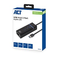 ACT USB 3.0 ETHERNET GIGA & Hub 3-Port USB 3.2 AC6310