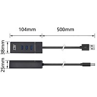 ACT USB 3.0 ETHERNET GIGA & Hub 3-Port USB 3.2 AC6310