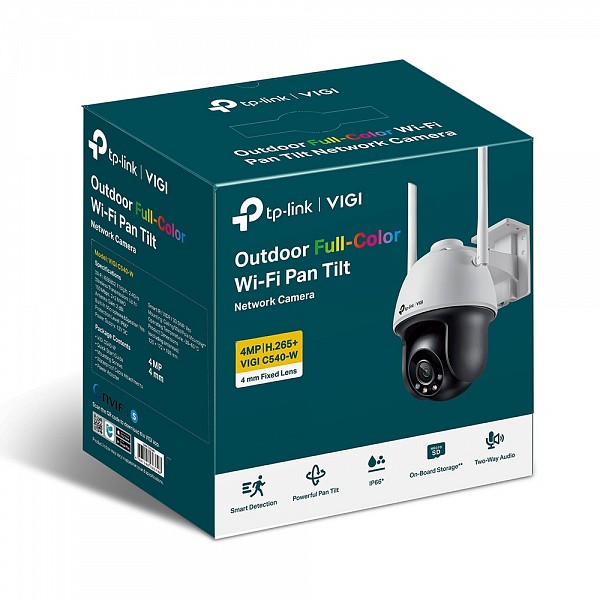 Tp-Link VIGI 4MP Outdoor Full-Color Wi-Fi Pan Tilt Network Camera VIGI C540-W(4mm) v2