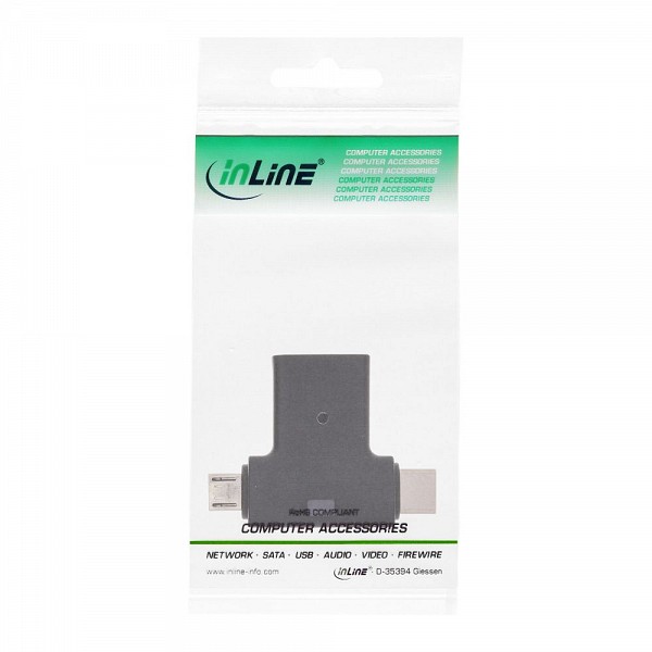 InLine® USB 3.1/2.0 OTG T-Adapter, Type C male or Micro-USB to A female 35804