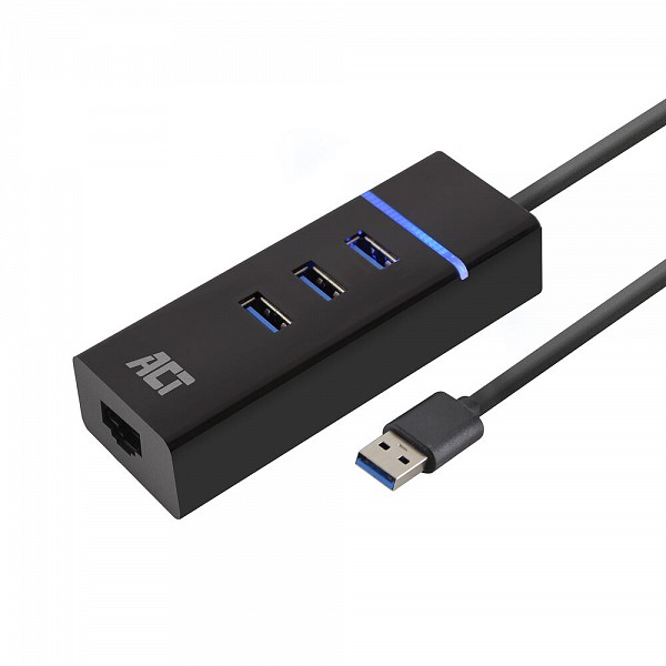 ACT USB 3.0 ETHERNET GIGA & Hub 3-Port USB 3.2 AC6310