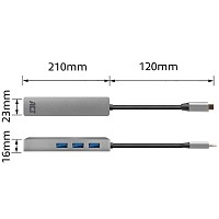 ACT ADAPTER USB Type-C Male to Gigabit LAN + 3-Port USB 3.2 HUB AC7055