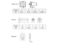 Roline INSTALLATION SCREW FOR CABINETS (M5 x 16mm) 26.50.5006