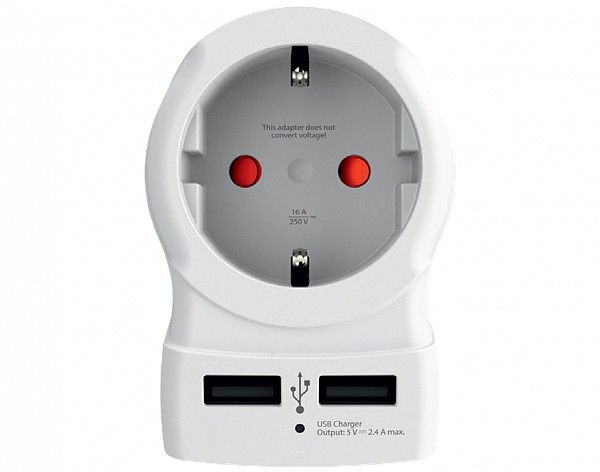 ADAPTOR ΣΟΥΚΟ ΣΕ 1 ΣΟΥΚΟ ΜΕ 2 USB ΦΟΡΤΙΣΗΣ 2400mA 1.500282 SKROSS