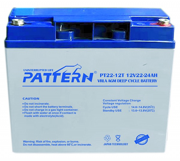 ΜΠΑΤΑΡΙΑ ΜΟΛΥΒΔΟΥ ΒΑΘΙΑΣ ΕΚΦΟΡΤΙΣΗΣ 12V/22-24Ah PT22-24/ 12-T PTN