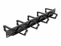 Delock 19 Cable Management Routing Panel both sides with 9 hooks (5 x vertical, 4 x 45° inclined) 1U black 66850