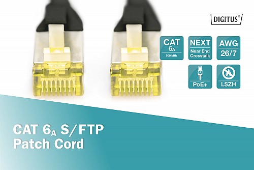 Digitus SFTP 5m Cat6a Μαυρο LSOH snagless DK-1644-A-050/BL