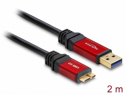 Delock Cable USB 3.0 Type-A male > USB 3.0 Type Micro-B male 2 m Premium 82761