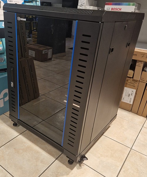 Safewell® Επιδαπέδια Καμπίνα RACK 15U Π60/Β60 Μαύρη 800kg SNB6615