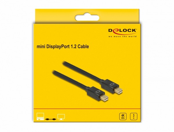 Delock Cable Mini DisplayPort 1.2 male > Mini DisplayPort male 4K 60 Hz 3 m 83476