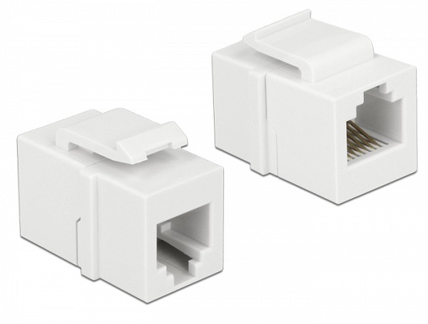 Delock Keystone Module RJ12 female to RJ12 female Cat.3 white 86380