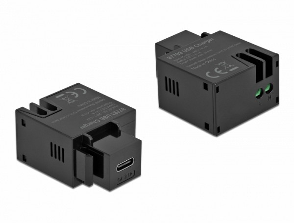 Delock Keystone Module USB Type-C™ Charging Port 2.1 A black 87793