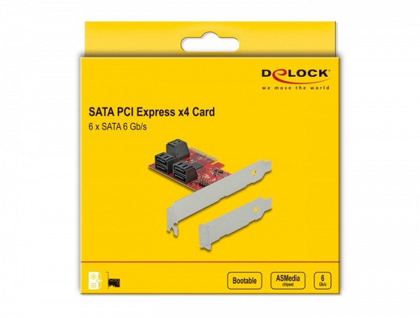Delock 6 port SATA PCI Express x4 Card - Low Profile Form Factor 89042