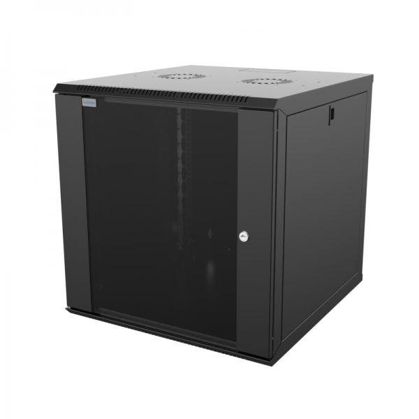ΜΙRSΑΝ Επίτοιχη COM ΒΟΧ wall 12U με βάθος 600mm Μαύρη (Οπές Μ10) WTC12U60MN.01
