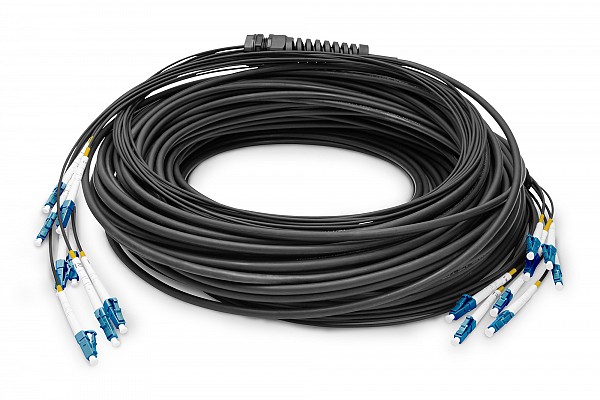 DIGITUS Pre-assembled Fiberglass Universal Breakout Cable, Single Mode OS2 100m 9/125outdoor 8 Fibers, LC/UPC - LC/UPC