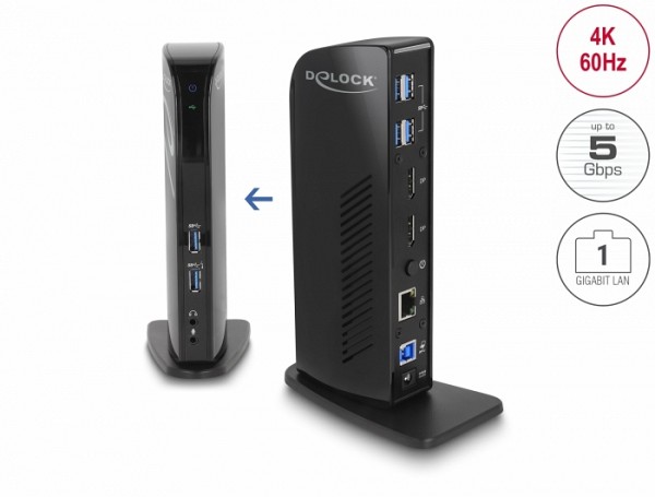 Delock DOCKING STATION TYPE-C Dual DisplayPort 4K/USB 3.2/LAN/Audio 87728