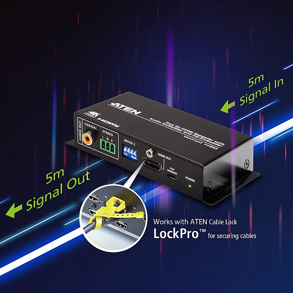 ATEN EXTENDER HDMI 4K (repeater) with Audio Embedder and De-Embedder VC882