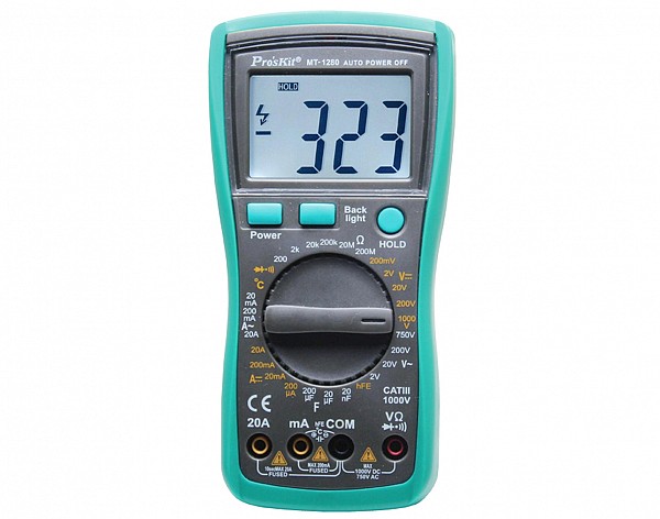Proskit  MT-1280 ΠΟΛΥΜΕΤΡΟ ΨΗΦ.BASIC+ΘΗΚΗ+BUZZER+ΘΕΡΜ. (20A)