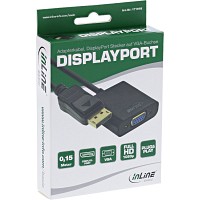 InLine® Basic DisplayPort Adapter Cable DP male / VGA female black 0.15m 17197B
