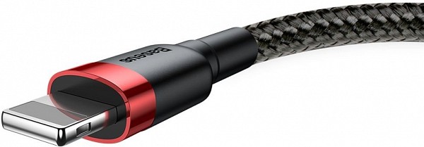 Baseus Lightning Cafule Cable 2.4A 1m Red + Black CALKLF-B19
