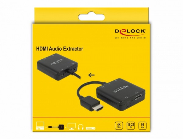 Delock HDMI Audio Extractor 4K 30 Hz compact 62784