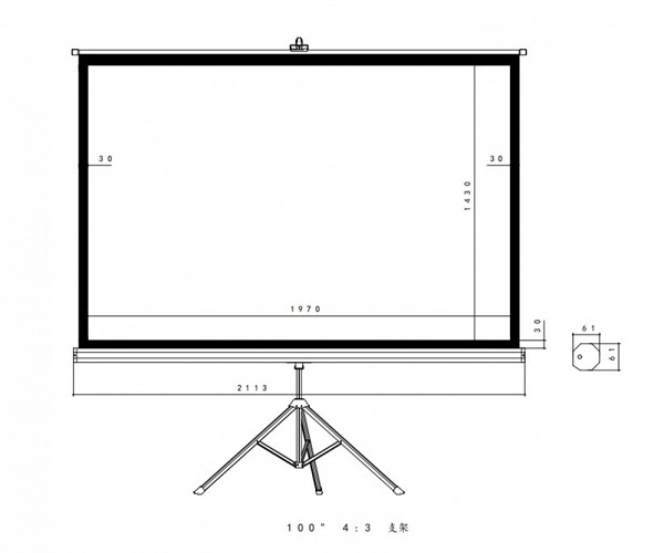 Αναδιπλούμενη οθόνη με τρίποδο 100 200x150cm 4:3 TPS-100/4:3
