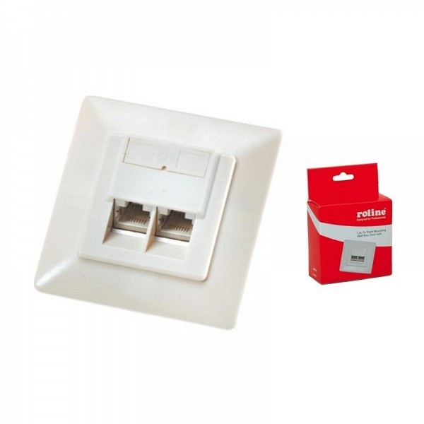 Roline ΠΡΙΖΑ ΧΩΝΕΥΤΗ Cat5e STP 2ΧRJ45 Ivory 25.16.8486