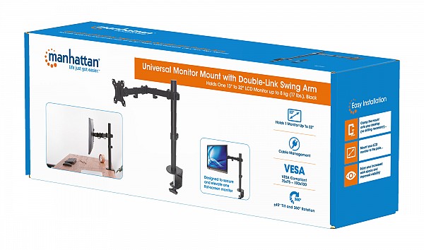 Manhattan βάση γραφείου οθόνης έως 8kg 13-32 Double-Link Swing Arm 461542