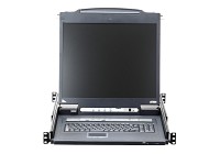 ATEN 1-Local/Remote Shared Access 16-Port PS/2-USB VGA Single Rail LCD KVM over IP switch