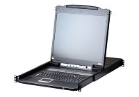 ATEN 1-Local/Remote Shared Access 16-Port PS/2-USB VGA Single Rail LCD KVM over IP switch