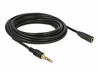 Delock Stereo Jack Extension Cable 3.5 mm 4 pin male to female 5 m black