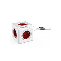 Allocacoc 1300RD/DEEXPC PowerCube Extended, power distribution unit, 5 sockets, 1.5m, white/red