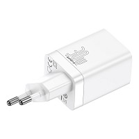 Baseus Super Si Pro Φορτιστής USB-A και USB-C 30W Power Delivery Λευκός