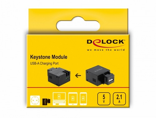 Delock Keystone Module USB Type-A Charging Port 2.1 A black