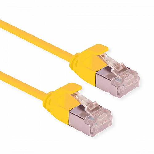 ROLINE U/FTP 1m Cat6a Κιτρινο Slim LSZH
