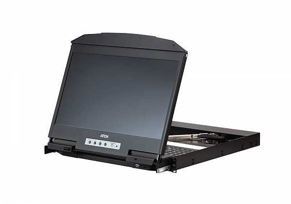 ATEN Ultra Short Depth Dual Rail WideScreen LCD Console (USB, HDMI / DVI / VGA)