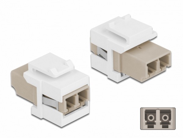 Delock Keystone Module LC Duplex female to LC Duplex female beige / white