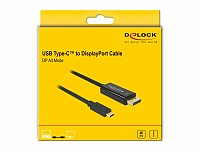 Delock CABLE Type-C male to DisplayPort male (DP Alt Mode) 4K@60 Hz 2m black