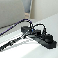Baseus Rainbow Circle Velcro Straps Δεματικά Καλωδίων Μαύρο 1m 1τμχ ACMGT-E01