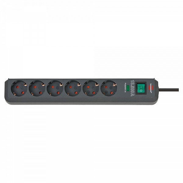 Brennenstuhl 1159710 Eco-Line power distribution unit 6 sockets 1.5m black with switch and surge protection