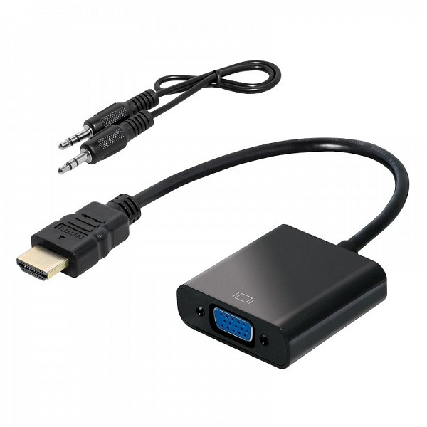 CONVERTER HDMI M TO VGA F WITH AUDIO